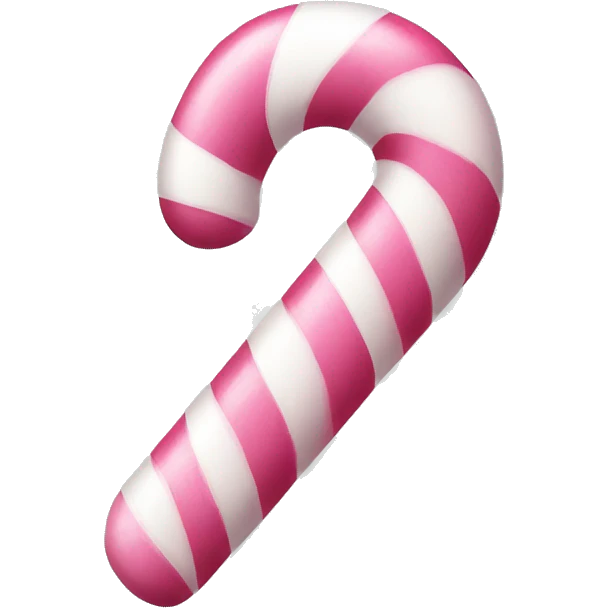 A pink and white candy cane emoji