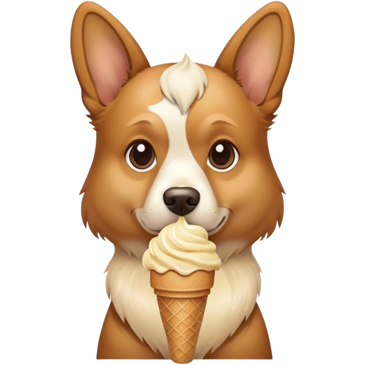 Dog with ice cream cone emoji