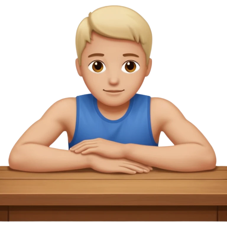 uma pessoa sentada em uma mesa emoji