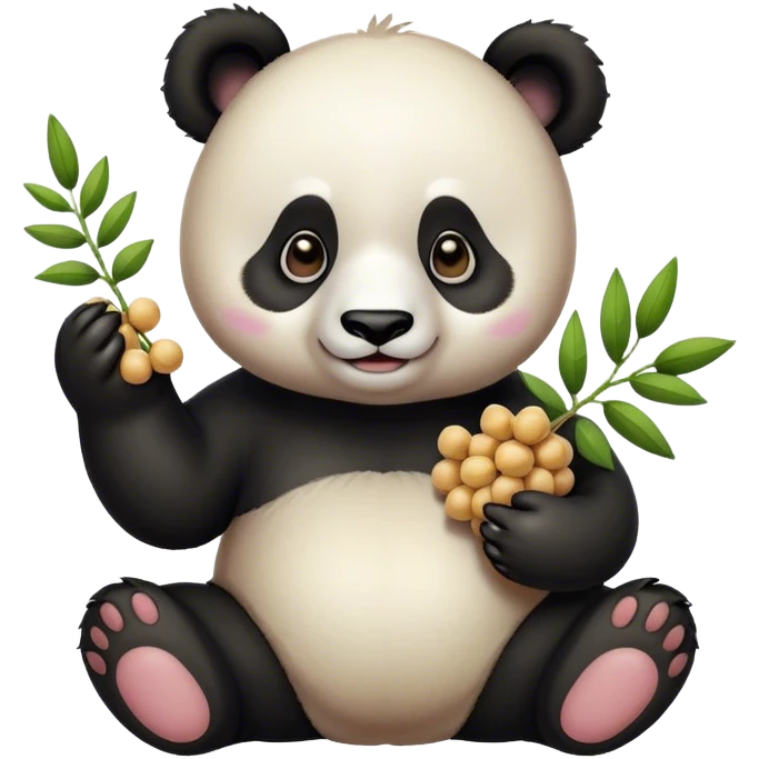 Panda bear with a chickpea emoji