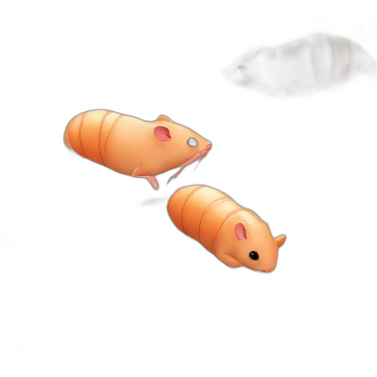 Mouse eat shrimps emoji