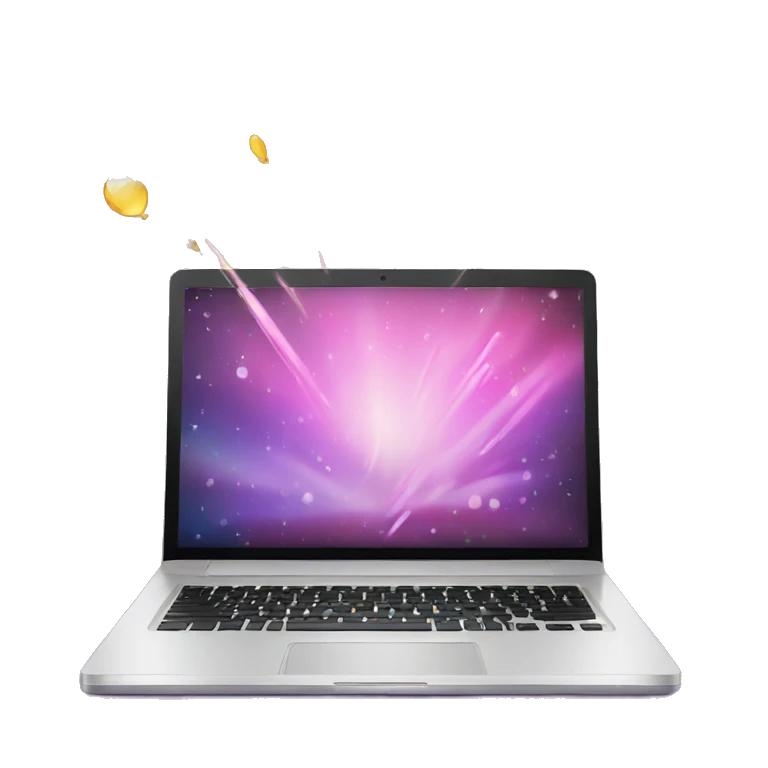 laptop and sparkling emoji