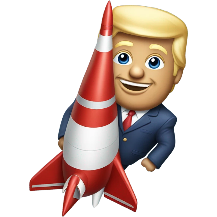 donald trump riding a rocket ship emoji