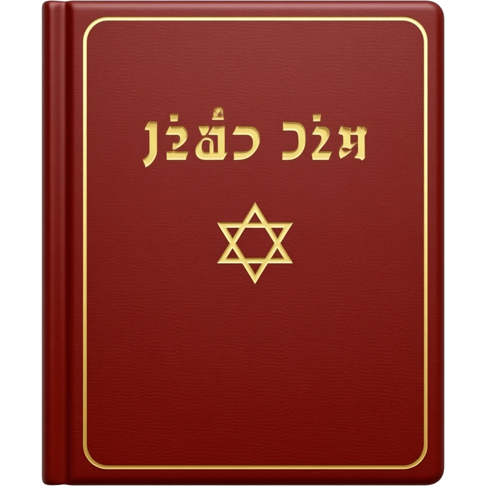 book on which red cover is written in golden font jerusalem cross emoji