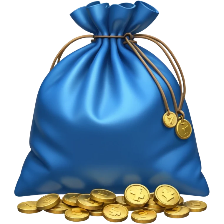 bag of blue coins emoji