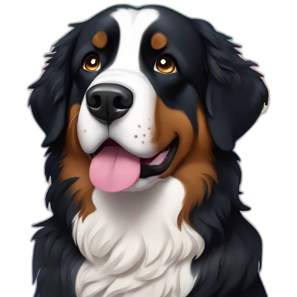 Bernese mountain dog under aurora emoji