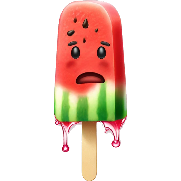 Water melon popsicle melting  emoji