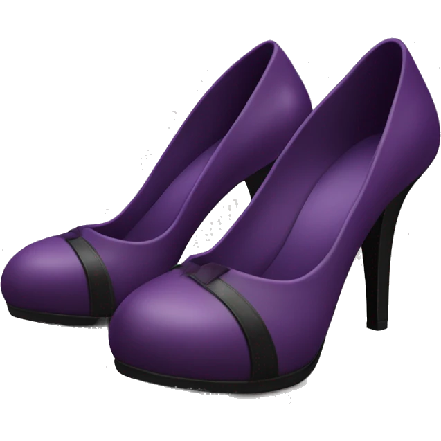 Realistic pair of plum purple and black closed toe high high heel emoji