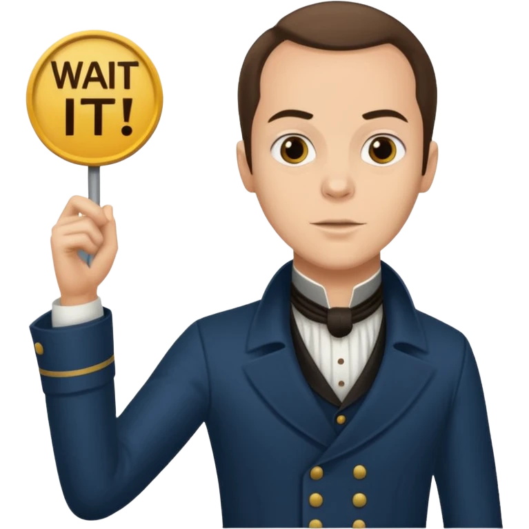 aaron burr holding a wait for it sign emoji