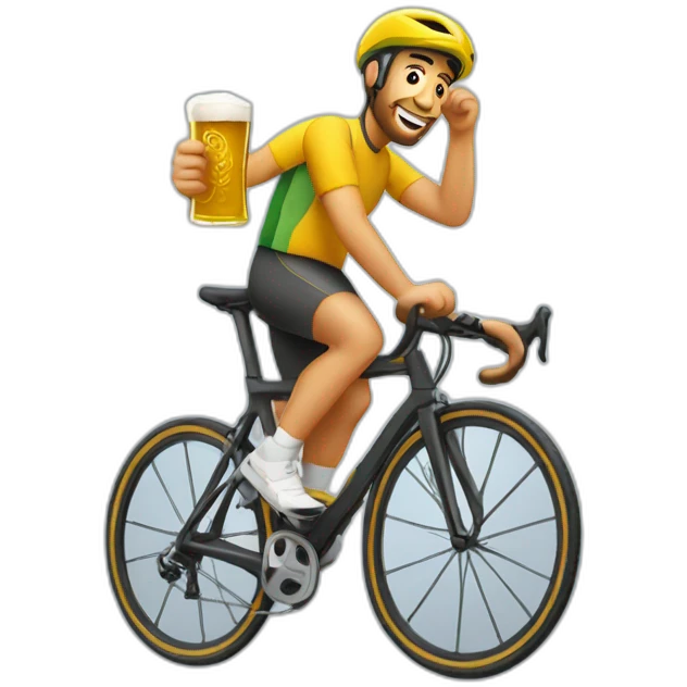 Ciclista con cerveza emoji