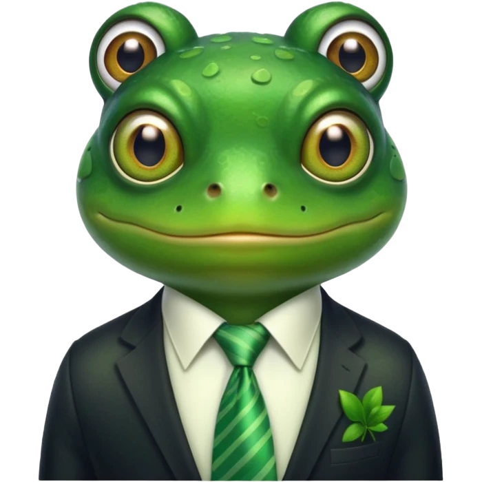 frog with tie emoji
