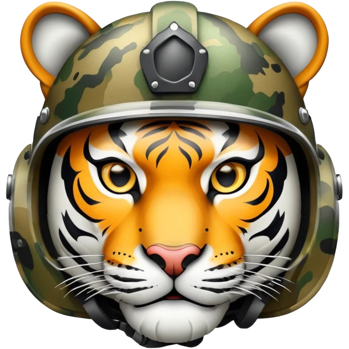 military tiger face with helmet and camo for Twitch emote emoji