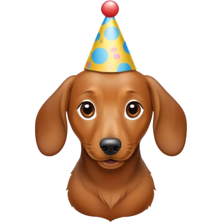 臘腸狗戴生日帽 emoji