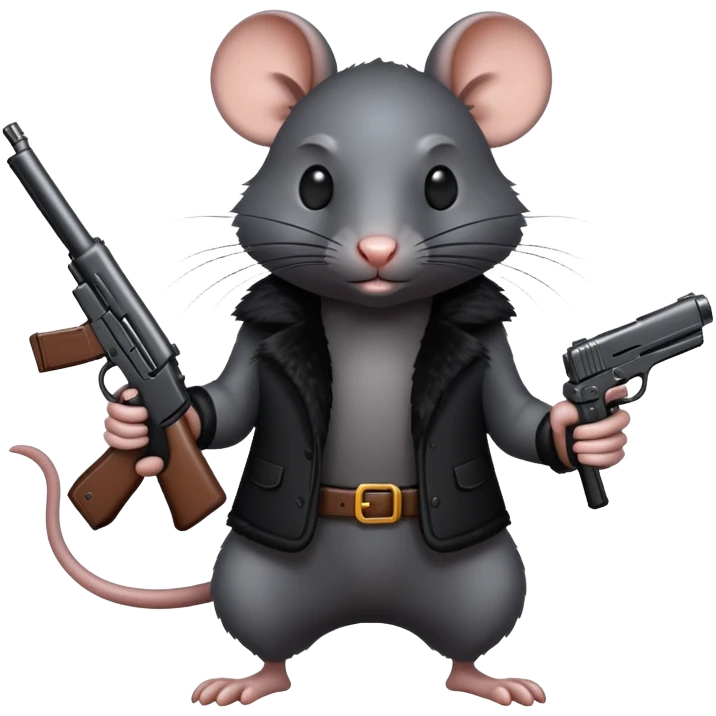 Black Rat with a gun emoji