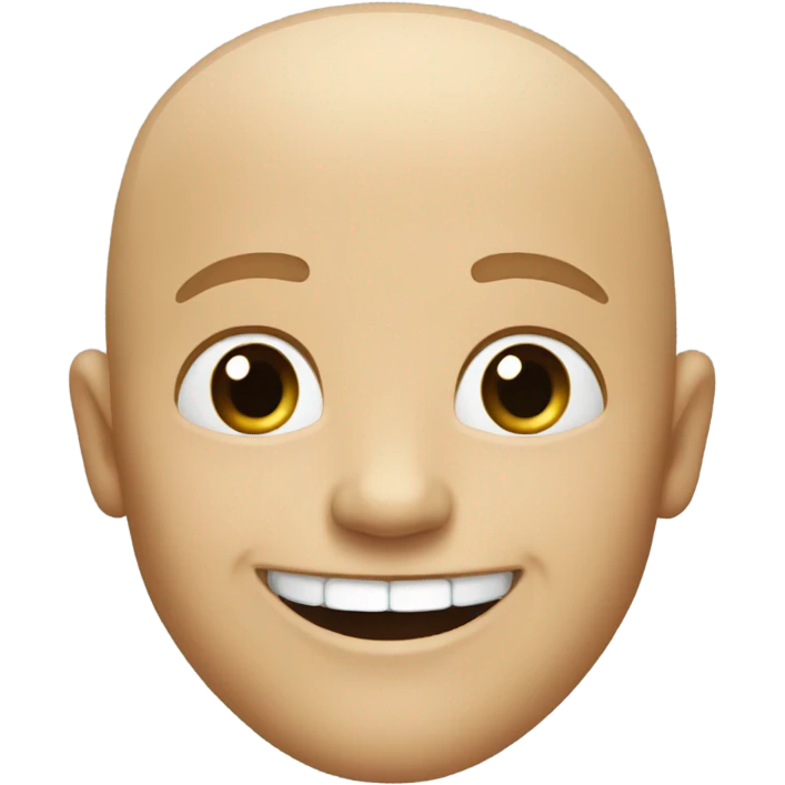 bald white man with no hair and gap tooth smile emoji
