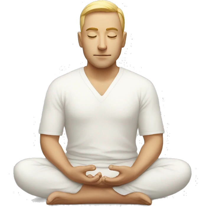 white man meditating emoji