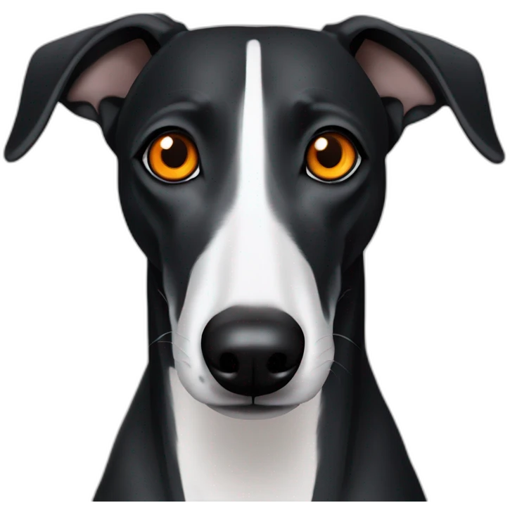 Black whippet with orange eyes emoji