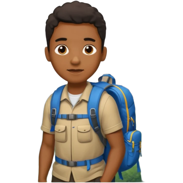 backpacked mountain black people emoji