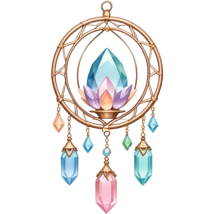 Pastel warm-colored romantic lush beautiful pretty hanging crystal-catcher aesthetic emoji