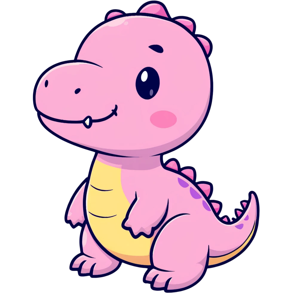 baby dino with pink cheeks emoji