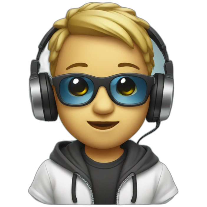 Dj baby with cooling glass emoji