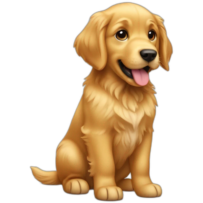 golden retriever puppy pooping emoji