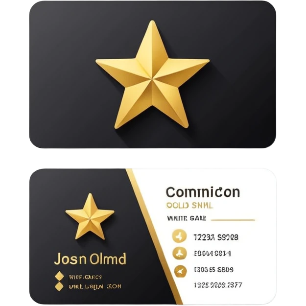 business card with a star symbol emoji