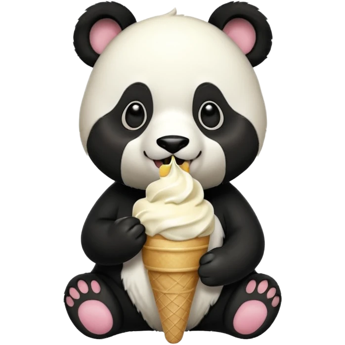 Panda eating ice cream kkykhiy emoji