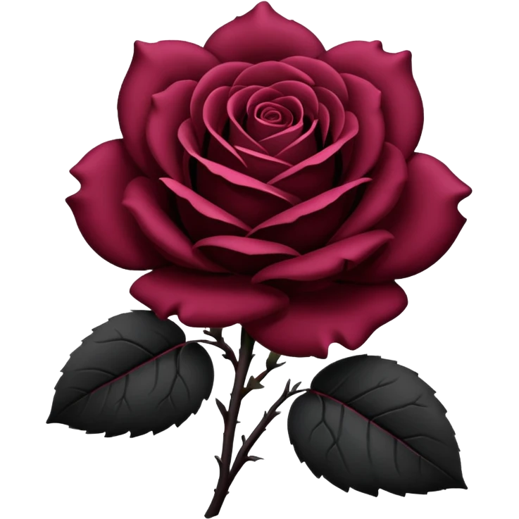 black rose, without green leaves, just flower emoji