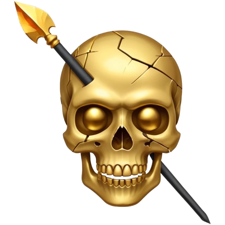 broken gold skull with a spear emoji