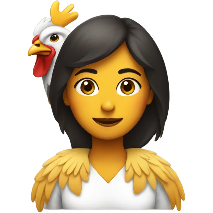 Karina wearing a chicken  emoji
