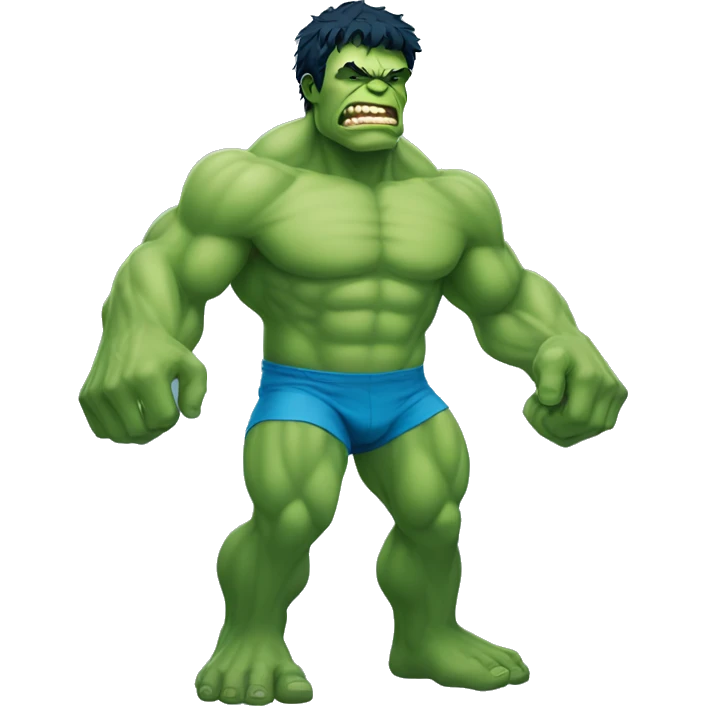 The hulk with all sky blue skin, and you see his whole body emoji