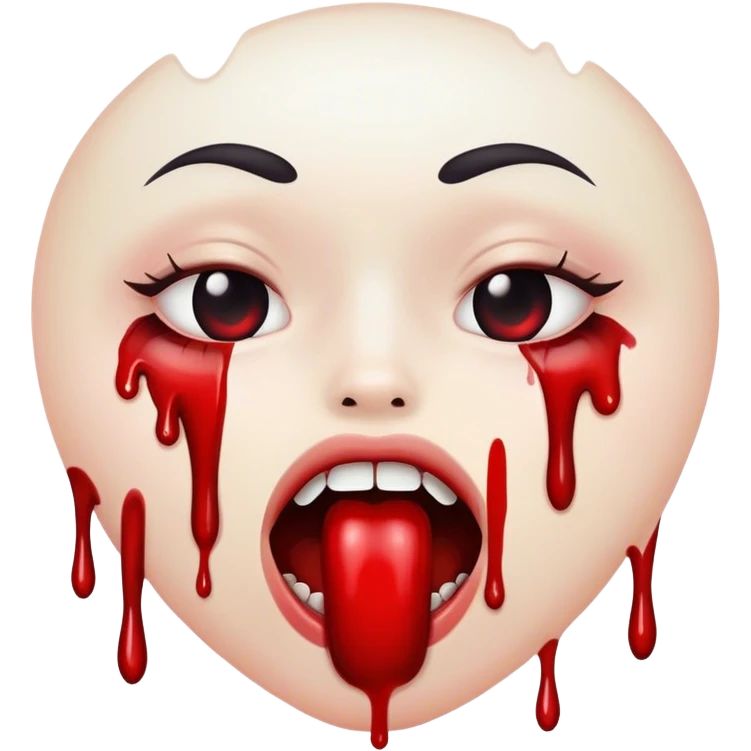 Black mouth with blood drips emoji