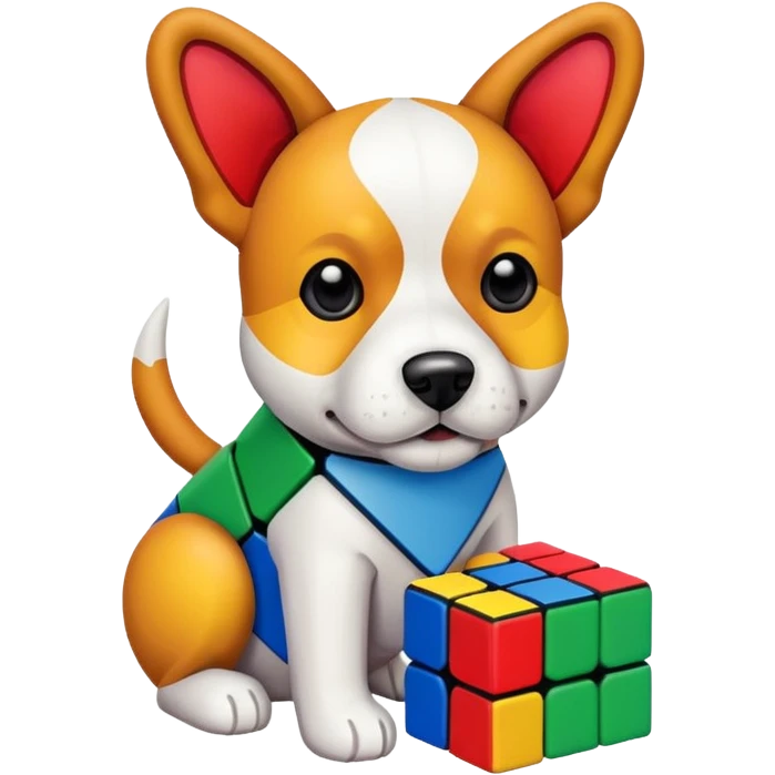 Dog rubix cube emoji