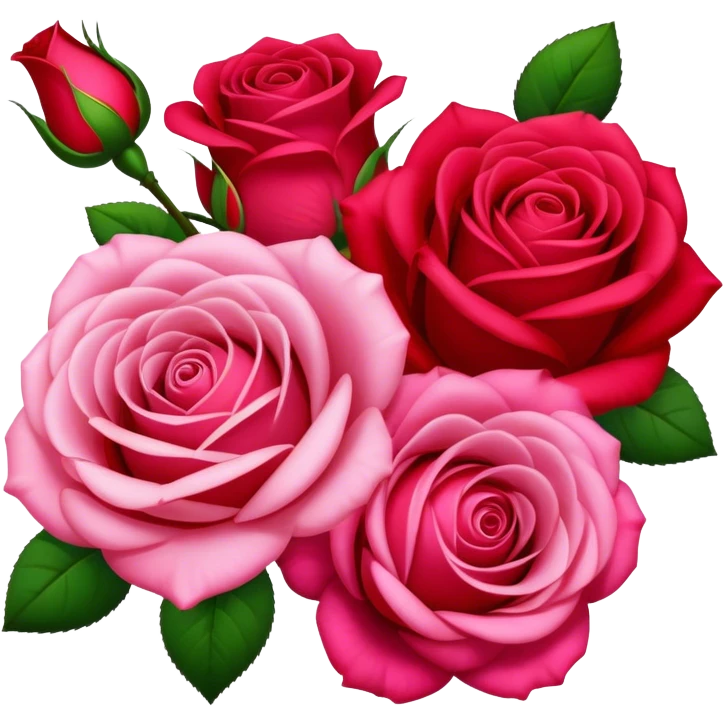 pink and red roses emoji