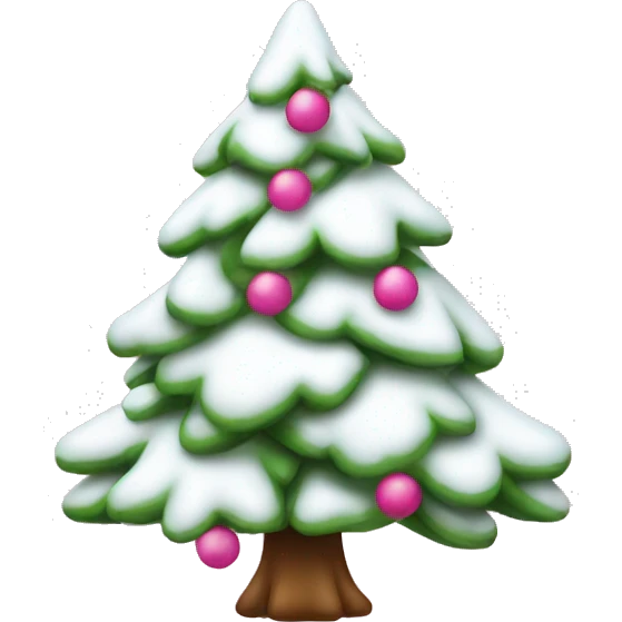 Christmas snow tree with pink bows emoji