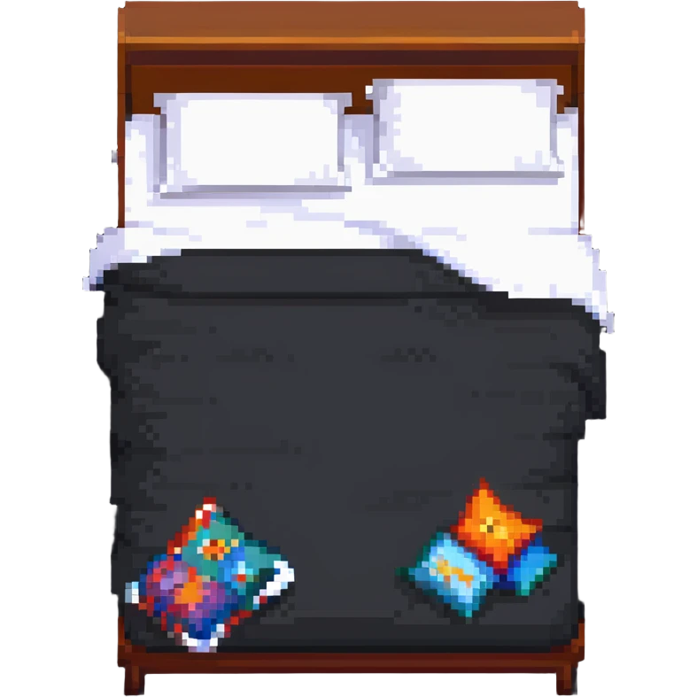 A comfortable bed with pillows and blanket emoji
