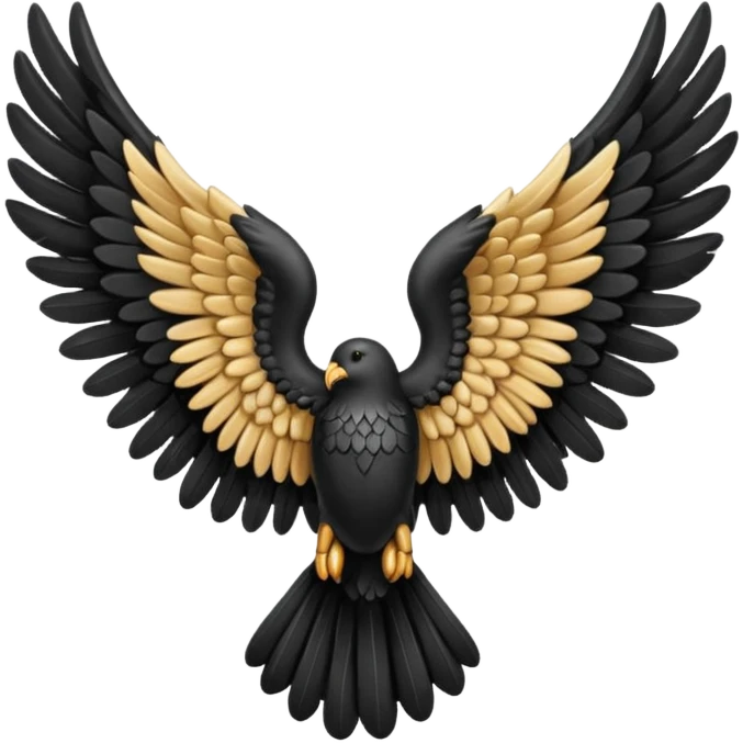 Black angel wing emoji