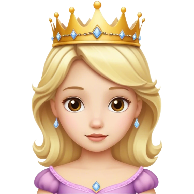 Blonde girl in a princess dress with a crown  emoji