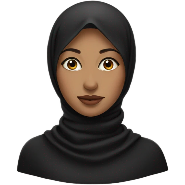 black hijabi with a beauty mark on her nose emoji