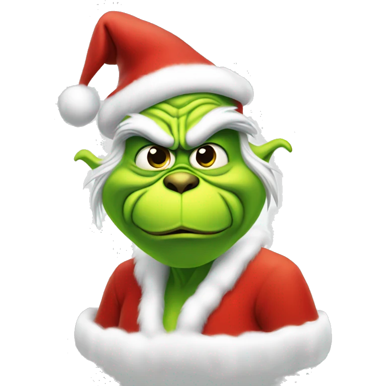Grinch dressed as Santa  emoji