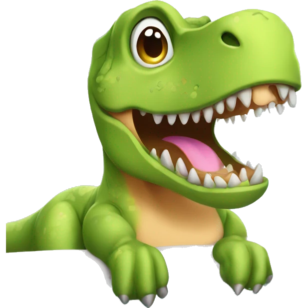 cute t rex on a spa day emoji