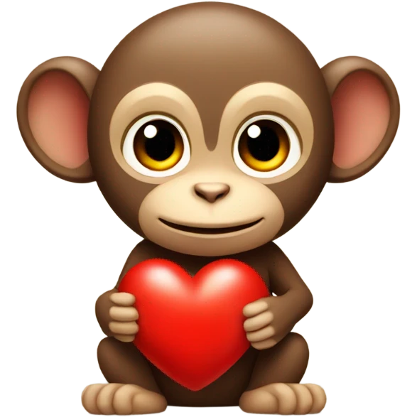Little monkey with red heart  emoji