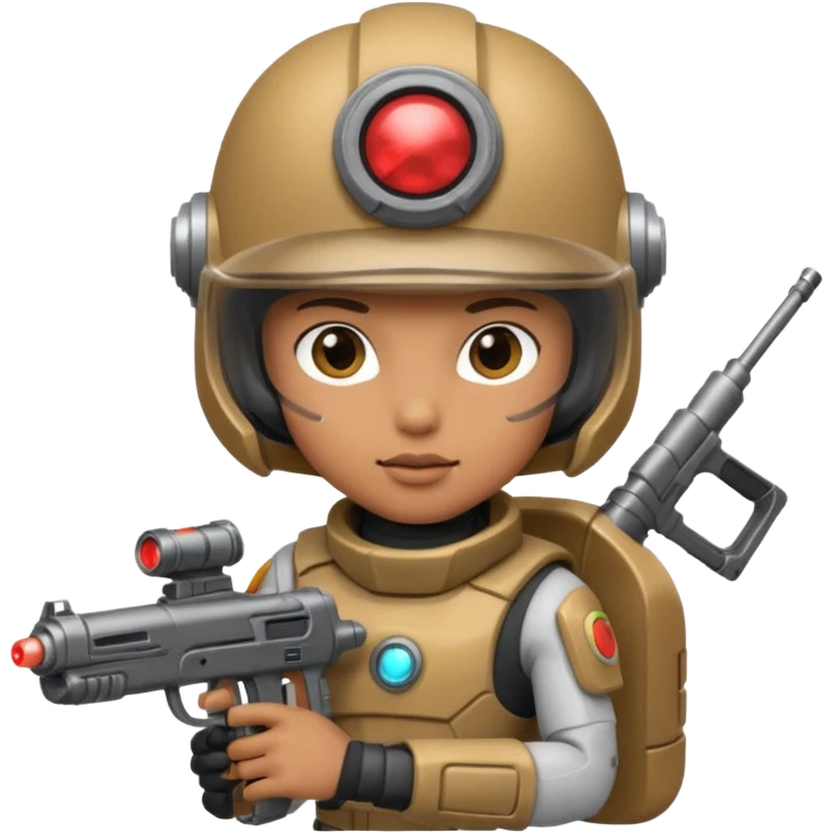 space warrior with gun emoji
