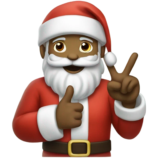 Santa doing a peace sign emoji