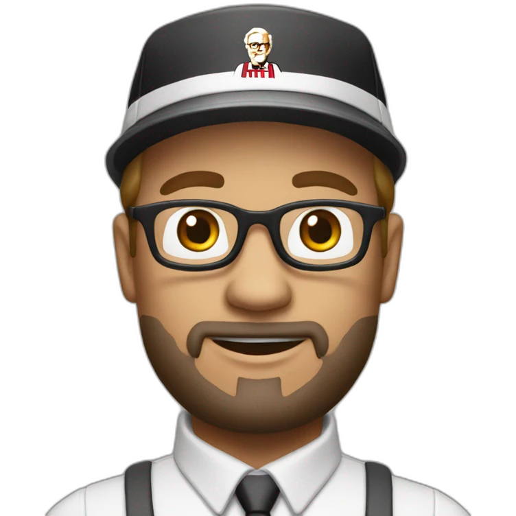 the KFC manager in the black cap is European emoji