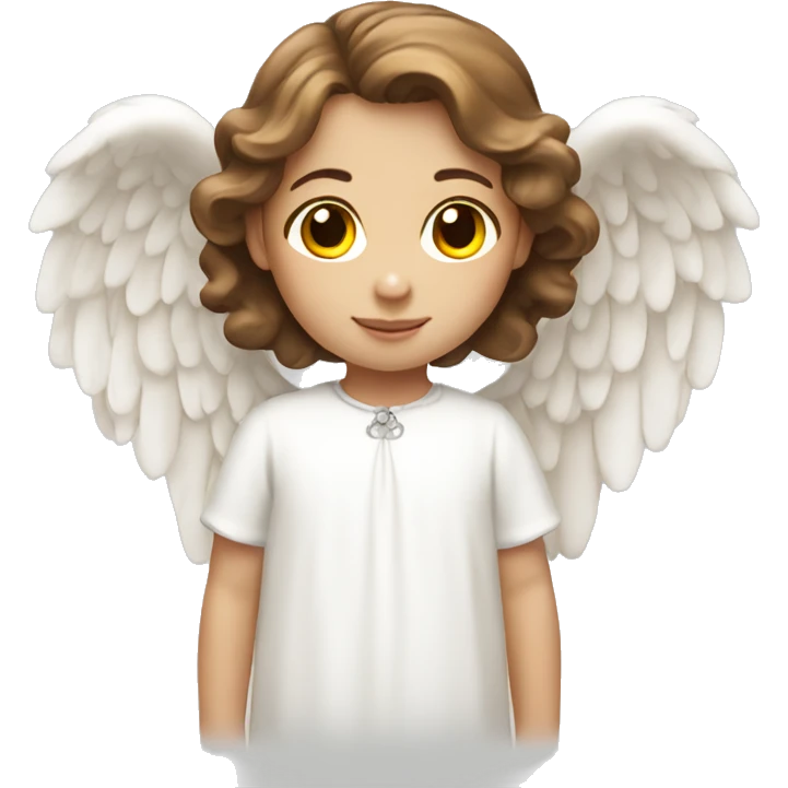 Little angel white girl with brown hair emoji