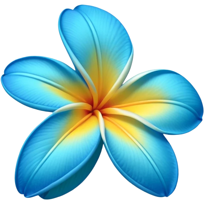 neon royal blue and cyan plumeria  emoji