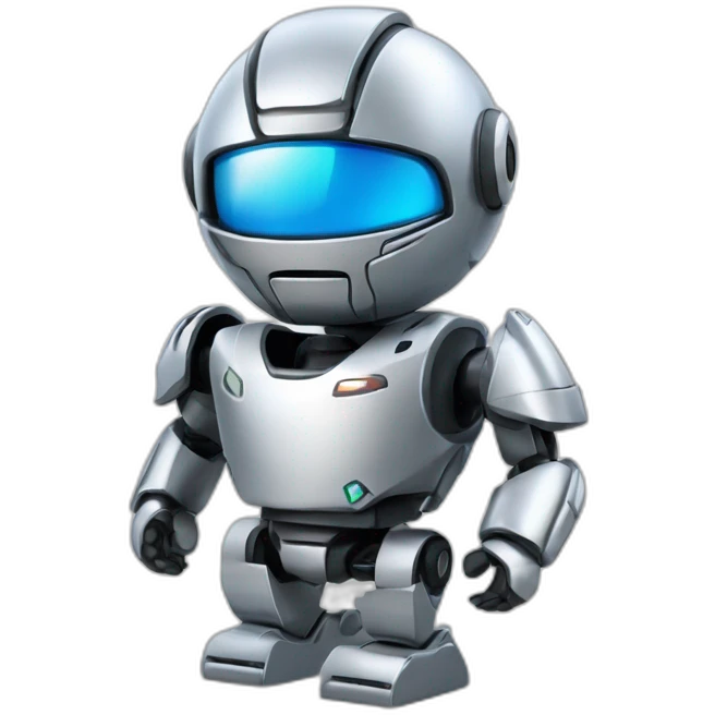 robô prata com pendrive na mão esquerda emoji