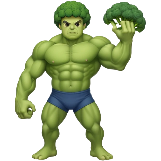 Broccoli with strong arms emoji